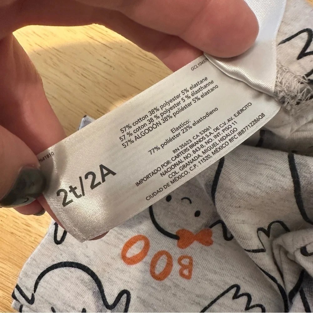 Carter’s Child Of Mine Halloween Boo Ghost Toddler 2T / 2A Gray Stretch Pant